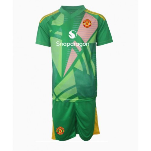 Fotbalové Dres Manchester United Brankářské Dětské Alternativní 2024-25 Krátký Rukáv (+ trenýrky)